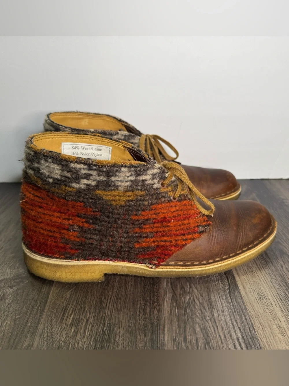 🔥Clarks x Woolrich Desert Boot Oiled Leather / Wool) Men's US Size 7